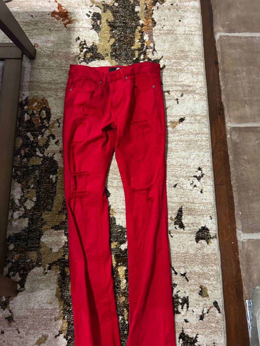 Jordan Craig Red Jeans with Black & White Logo Waistband 32 - Picture 2 of 2
